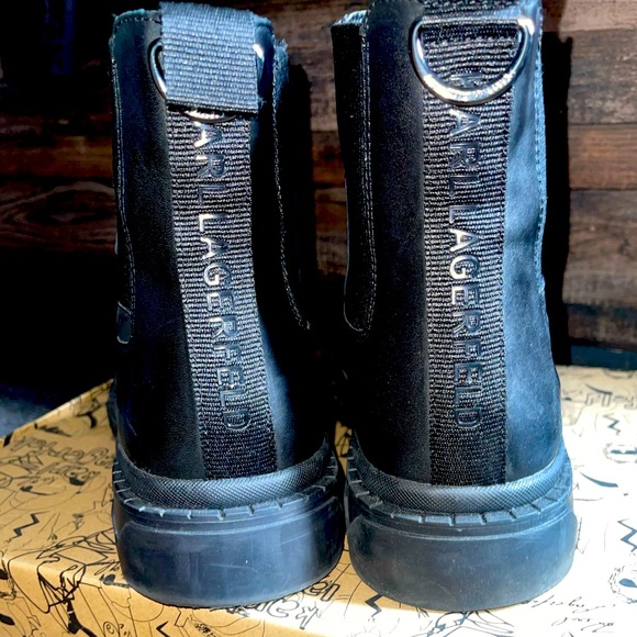 Karl Lagerfeld Leather & Nubuck Chelsea Boots 11 - Picture 1 of 3